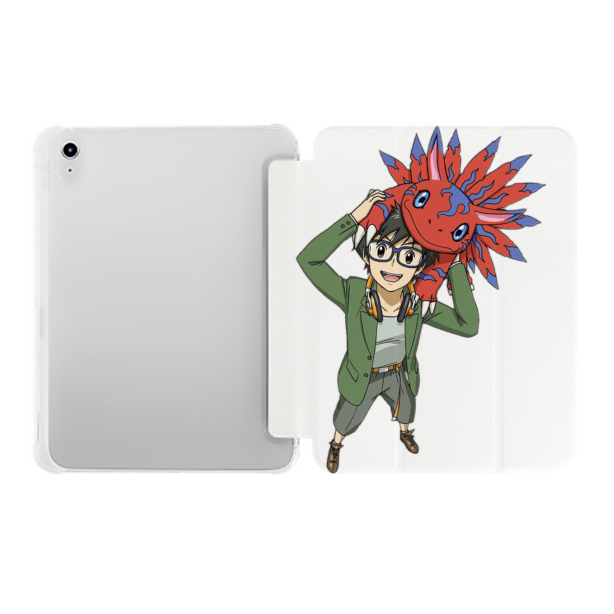 （画像用） Digimon デジタルモンスター/デジモン IPad ケース ペン収納付き 三つ折りスタンド PUレザー×シリコン 対応機種9.5/10.5/10.9インチ
